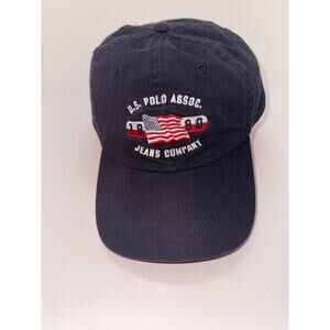 US Polo Assoc 1890 Jean Co American Flag Strap Back Hat